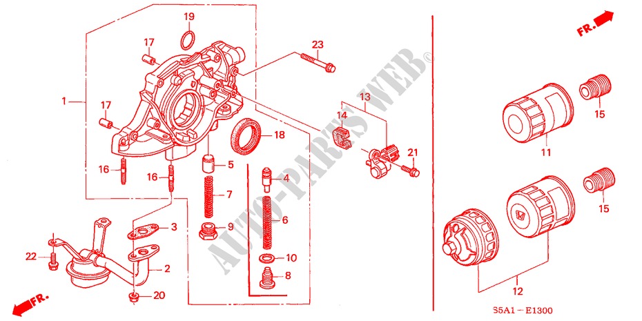 BOMBA DE ACEITE/COLADOR DE ACEITE para Honda CIVIC 1.6SE 4 Puertas 5 velocidades manual 2001