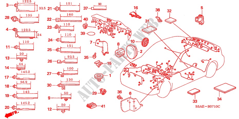 BANDA DE JUEGO DE CABLES/SOPORTE(LH) para Honda CIVIC 1.6 LS 4 Puertas 5 velocidades manual 2004