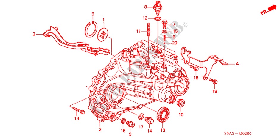 CAJA DE TRANSMISION para Honda CIVIC 1.6 LS 4 Puertas 5 velocidades manual 2004
