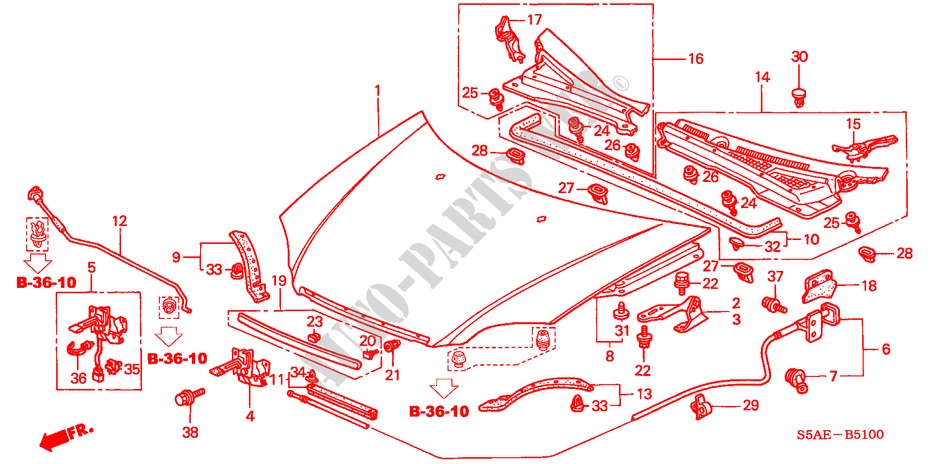 CAPO(LH) para Honda CIVIC 1.6 LS 4 Puertas 5 velocidades manual 2004