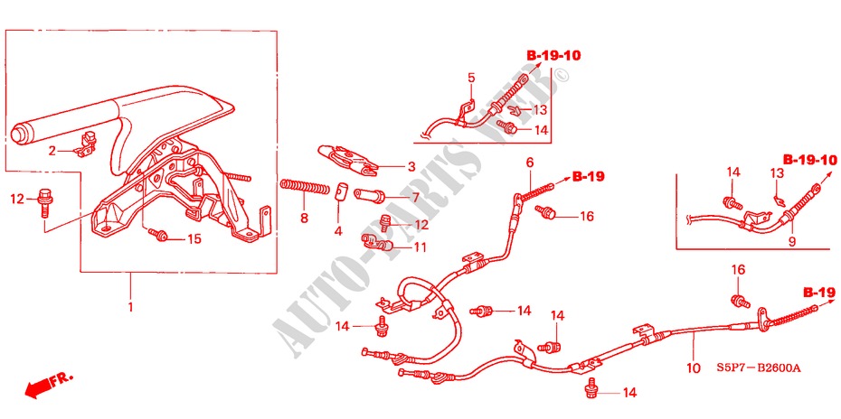 FRENO DE ESTACIONAMIENTO(1) para Honda CIVIC COUPE ES 2 Puertas 5 velocidades manual 2002