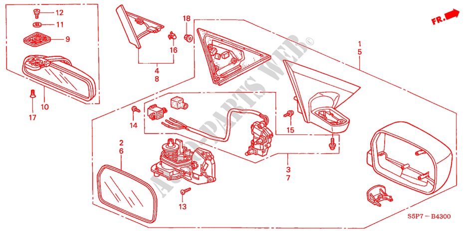 RETROVISOR para Honda CIVIC COUPE VTI 2 Puertas 5 velocidades manual 2003