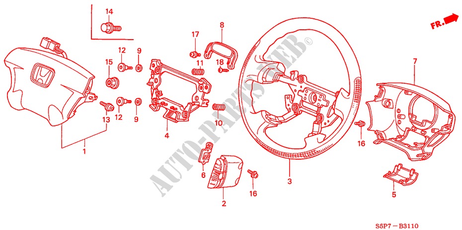 VOLANTE DE DIRECCION(SRS) para Honda CIVIC COUPE ES 2 Puertas 5 velocidades manual 2002