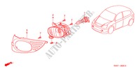 LUZ ANTINIEBLA para Honda CIVIC 1.6ES 3 Puertas 5 velocidades manual 2004