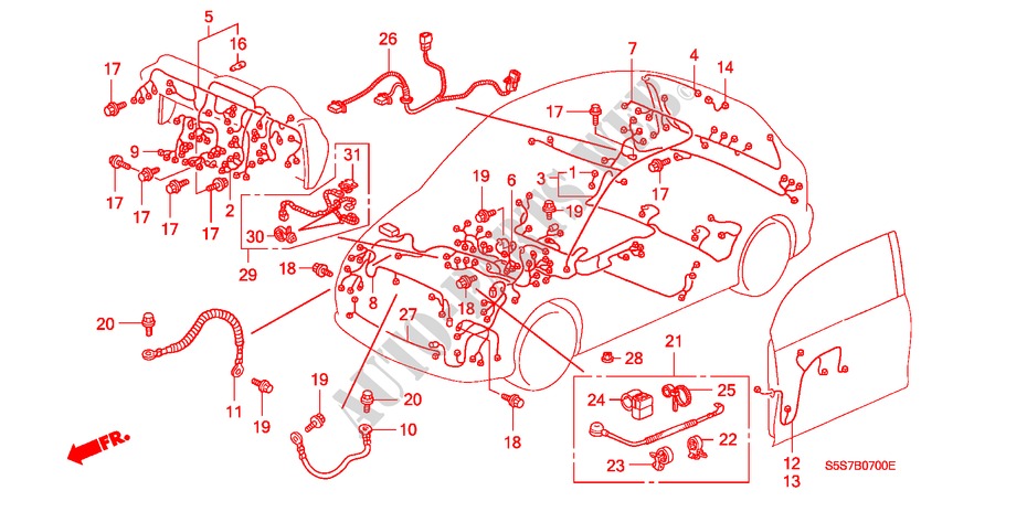 CONJUNTO DE ALAMBRES(LH) para Honda CIVIC TYPE R 3 Puertas 6 velocidades manual 2002