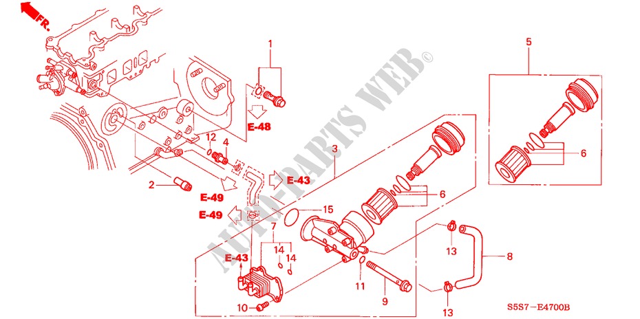 ENFRIADOR DE ACEITE/FILTRO DE ACEITE (DIESEL) para Honda CIVIC 1.7S 3 Puertas 5 velocidades manual 2004
