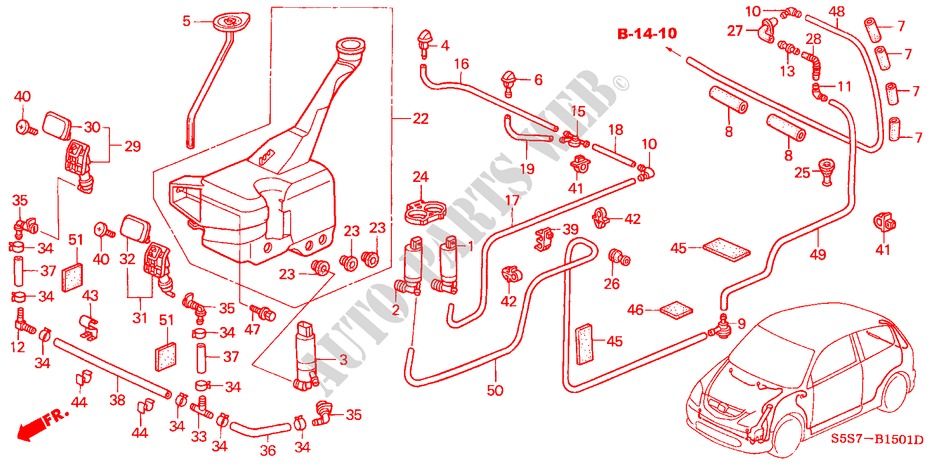 LAVAPARABRISAS(2) para Honda CIVIC 1.6ES 3 Puertas 5 velocidades manual 2002