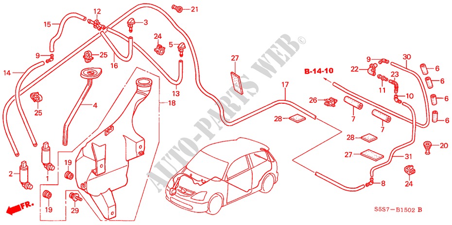 LAVAPARABRISAS(3) para Honda CIVIC TYPE R 3 Puertas 6 velocidades manual 2002