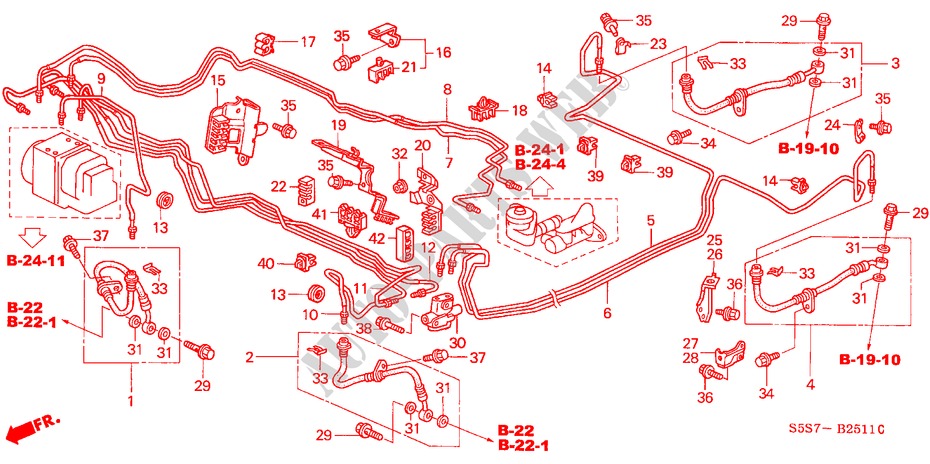 LINEAS DE FRENO(ABS) (LH) (2) para Honda CIVIC TYPE R 3 Puertas 6 velocidades manual 2002