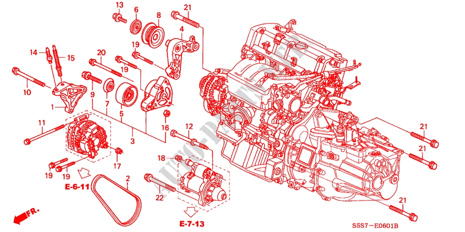 MENSULA DE MOTOR (TYPE R) para Honda CIVIC TYPE R 3 Puertas 6 velocidades manual 2004