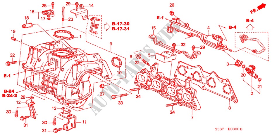 MULTIPLE DE ADMISION (1.4L/1.6L) para Honda CIVIC 1.4LS 3 Puertas 5 velocidades manual 2002