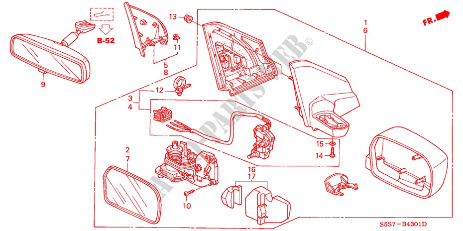 RETROVISOR(2) para Honda CIVIC TYPE R 3 Puertas 6 velocidades manual 2002