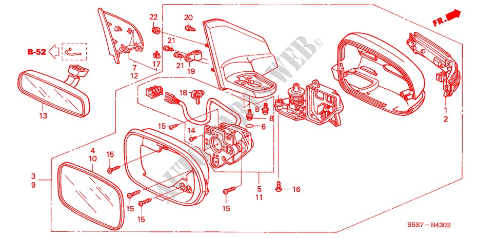 RETROVISOR(3) para Honda CIVIC TYPE R 3 Puertas 6 velocidades manual 2004