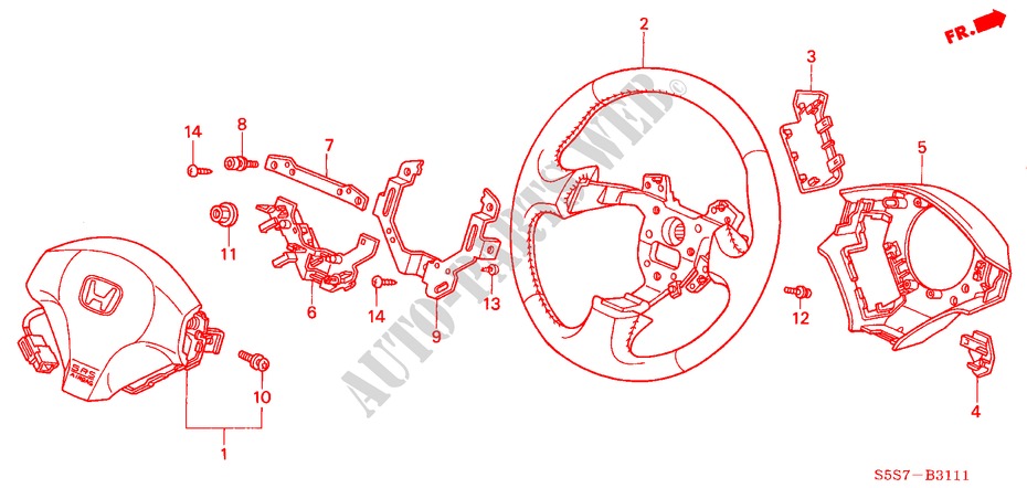 VOLANTE DE DIRECCION(SRS) (2) para Honda CIVIC TYPE R 3 Puertas 6 velocidades manual 2002