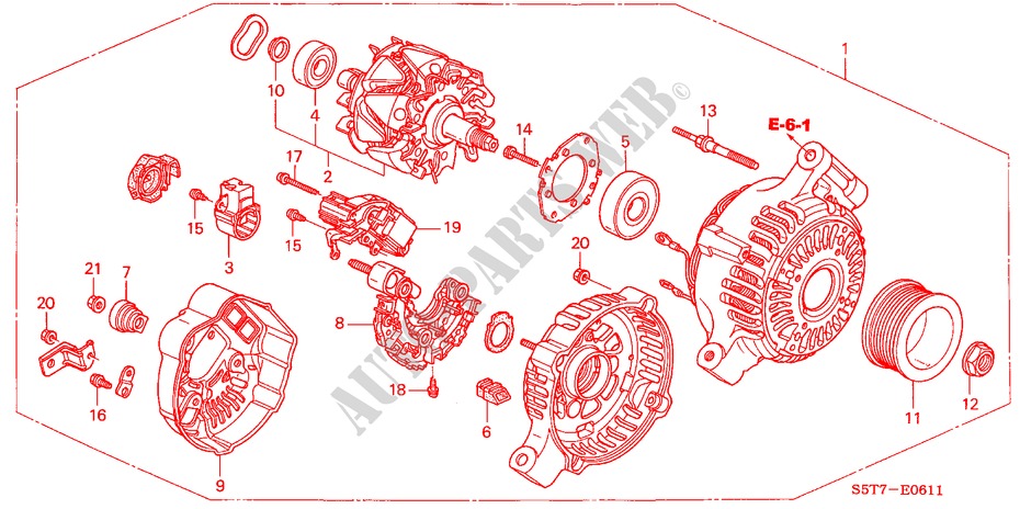 ALTERNADOR(DENSO) para Honda CIVIC TYPE R     PREMIUM 3 Puertas 6 velocidades manual 2005