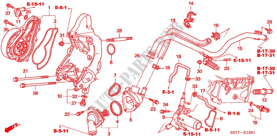 BOMBA DE AGUA/SENSOR(TYPE R) para Honda CIVIC TYPE R     PREMIUM 3 Puertas 6 velocidades manual 2005