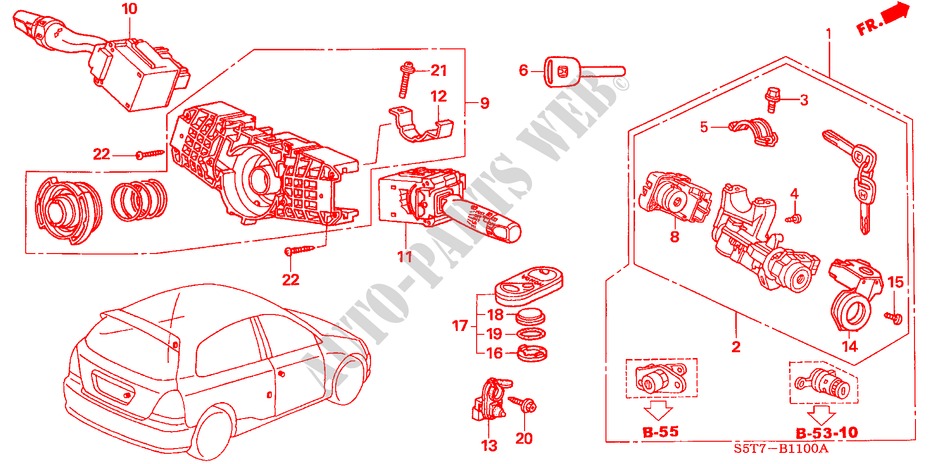 INTERRUPTOR COMBINACION para Honda CIVIC 1.6 SPORT 3 Puertas 5 velocidades manual 2005