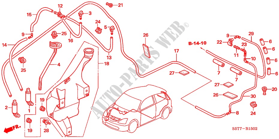 LAVAPARABRISAS(3) para Honda CIVIC TYPE R 3 Puertas 6 velocidades manual 2005