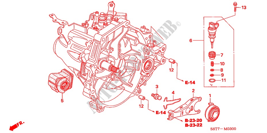 LIBERADOR DE EMBRAGUE (1.4L/1.6L) para Honda CIVIC 1.6 SPORT 3 Puertas 5 velocidades manual 2005