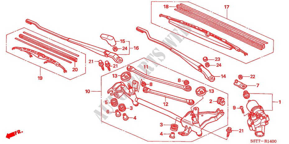 LIMPIAPARABRISAS(LH) para Honda CIVIC 1.6 SPORT 3 Puertas 5 velocidades manual 2005