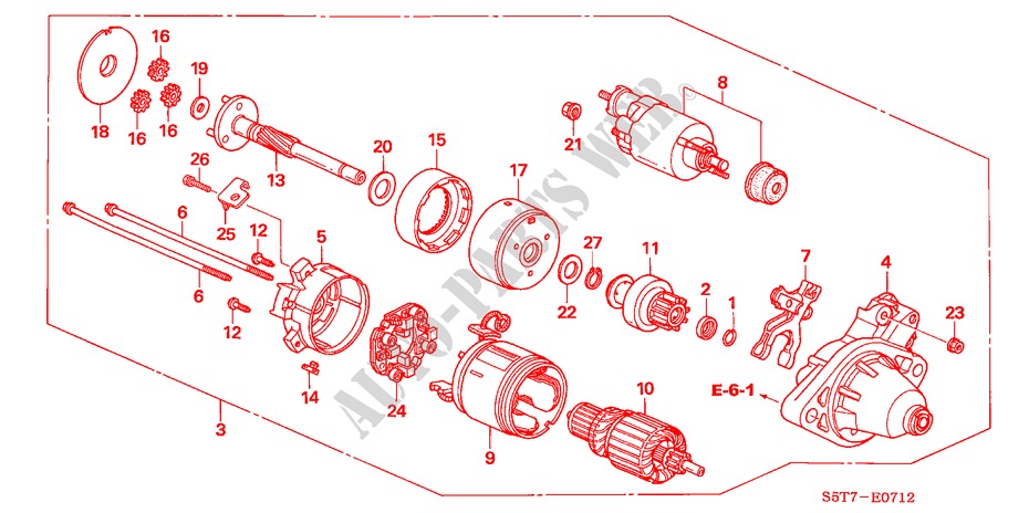 MOTOR DE ARRANQUE(DENSO)(TYPE R) para Honda CIVIC TYPE R     PREMIUM 3 Puertas 6 velocidades manual 2005