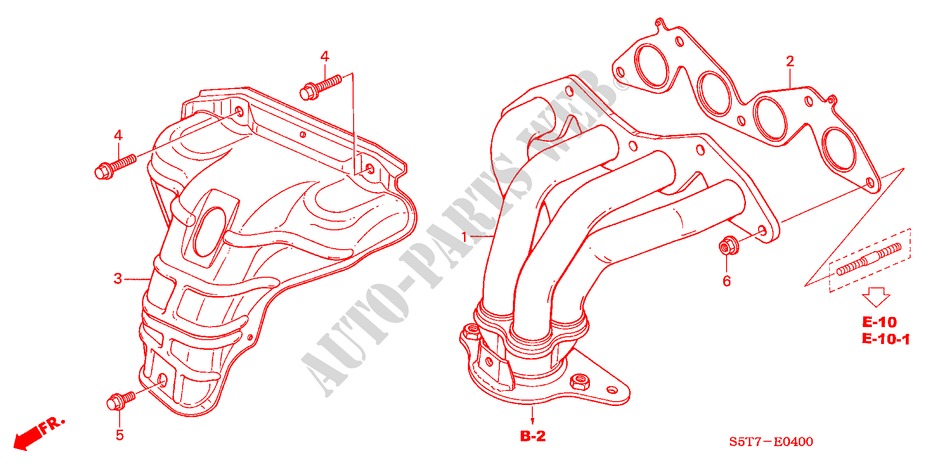 MULTIPLE DE ESCAPE (1.4L/1.6L) para Honda CIVIC 1.6 SPORT 3 Puertas 5 velocidades manual 2005