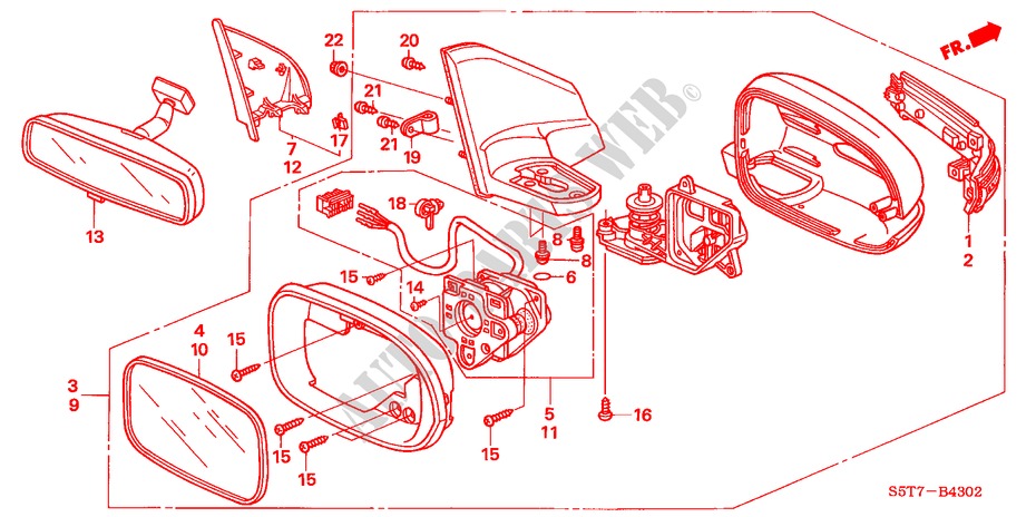 RETROVISOR(3) para Honda CIVIC 1.6 SPORT 3 Puertas 5 velocidades manual 2005