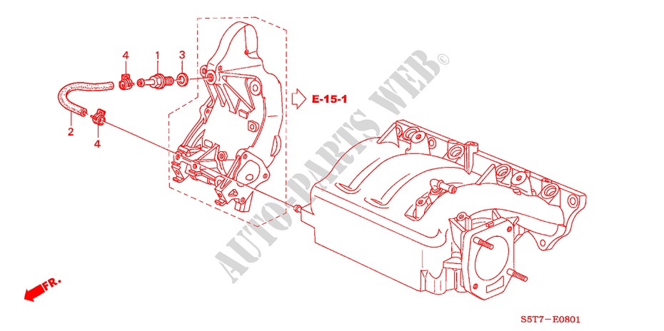 TUBO DE RESPIRADERO(TYPE R) para Honda CIVIC TYPE R 3 Puertas 6 velocidades manual 2005