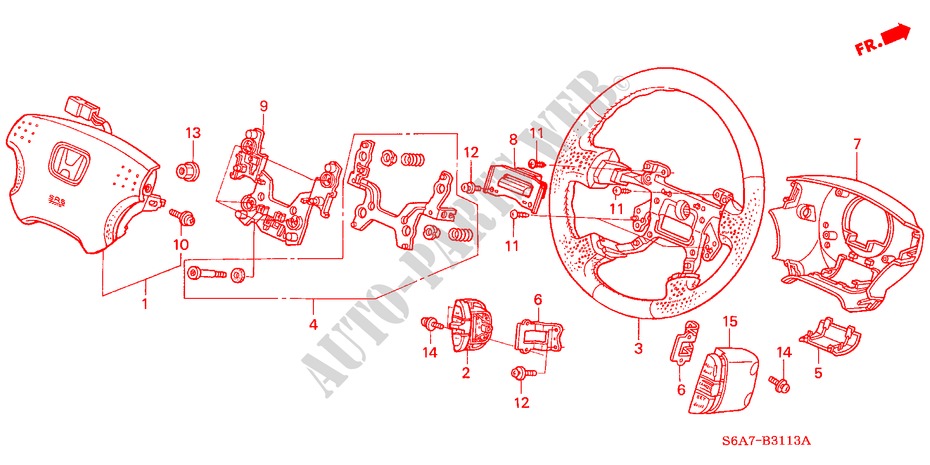 VOLANTE DE DIRECCION(SRS) (4) para Honda CIVIC 1.7ES 5 Puertas 5 velocidades manual 2004