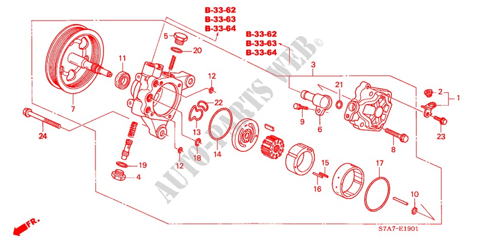 BOMBA DE P.S. (2.0L) para Honda STREAM 2.0SI 5 Puertas 5 velocidades manual 2004
