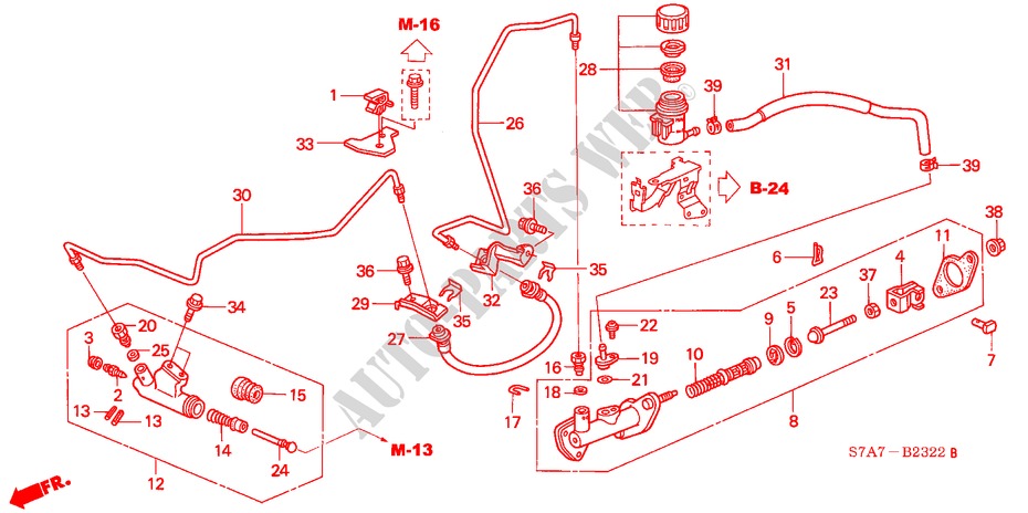 CILINDRO MAESTRO EMBRAGUE (2.0L) (LH) para Honda STREAM 2.0SI 5 Puertas 5 velocidades manual 2004
