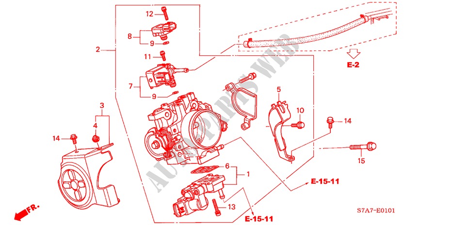 CUERPO MARIPOSA GASES(2.0L) para Honda STREAM 2.0SI 5 Puertas 5 velocidades manual 2004