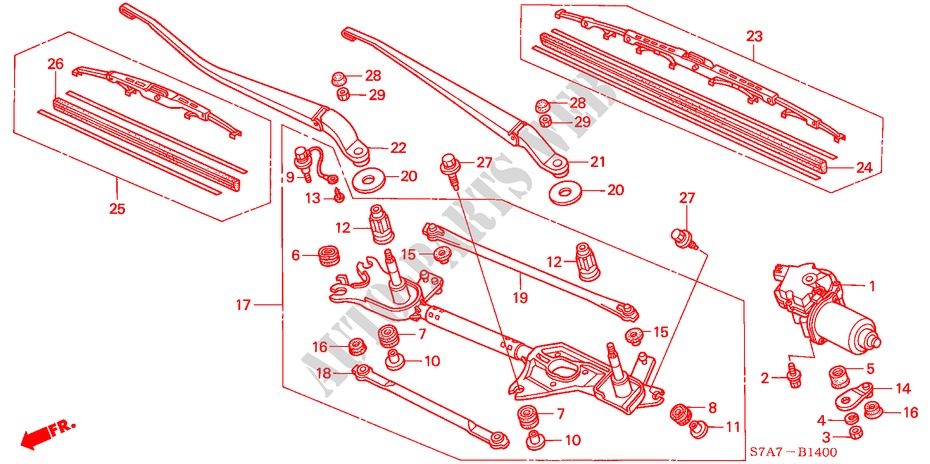 LIMPIAPARABRISAS(LH) para Honda STREAM 1.7ES 5 Puertas 5 velocidades manual 2003