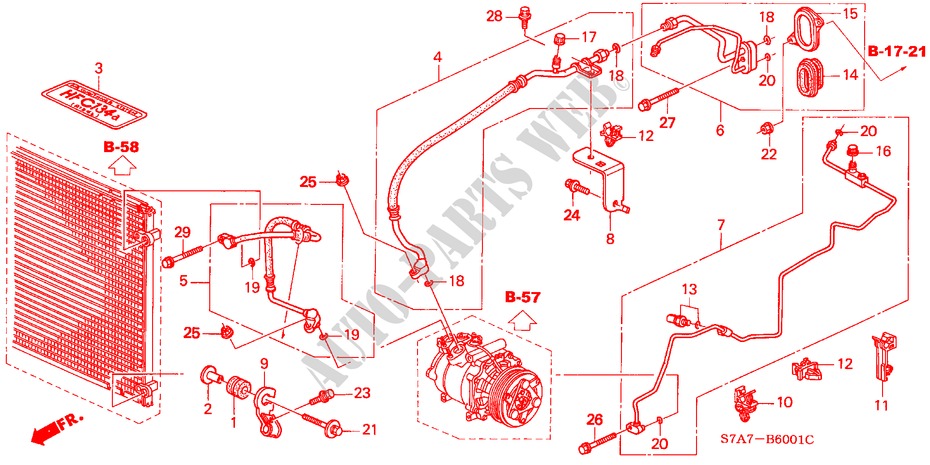 MANGUERAS/TUBERIAS(RH) (SIMPLE) (1.7L) para Honda STREAM 1.7LS 5 Puertas 5 velocidades manual 2003