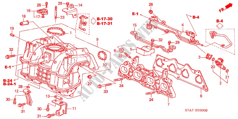 MULTIPLE DE ADMISION(1.7L) para Honda STREAM 1.7ES 5 Puertas 5 velocidades manual 2002