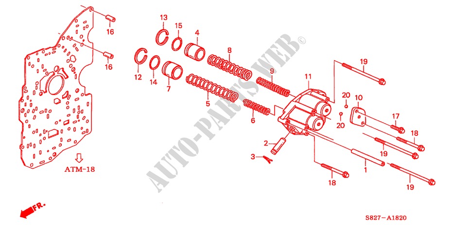CUERPO DE ACUMULADOR(V6) para Honda ACCORD COUPE 3.0IV6 2 Puertas 4 velocidades automática 2000