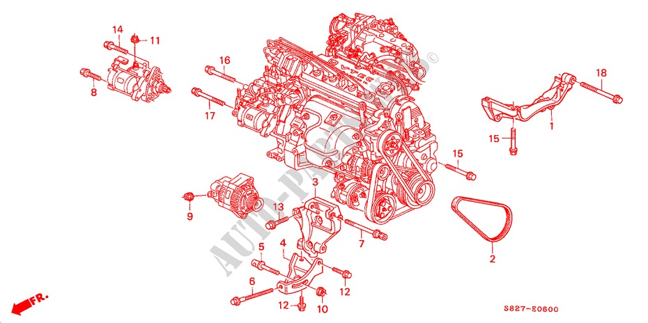 MENSULA DE ALTERNADOR(L4) para Honda ACCORD COUPE VTI 2 Puertas 5 velocidades manual 2000