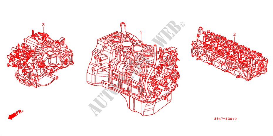 CONJ. DE MOTOR/ ENS. DE TRANSMISION(L4) para Honda ACCORD VTI 4 Puertas 5 velocidades manual 1998