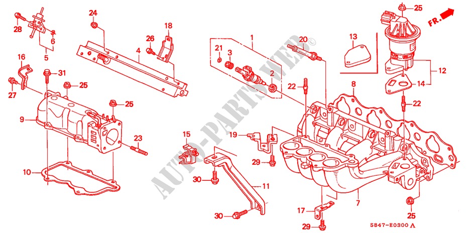 MULTIPLE DE ADMISION(L4) para Honda ACCORD 2.3EXI 4 Puertas 5 velocidades manual 2000