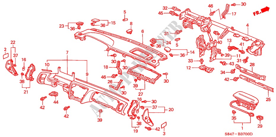 PANEL DE INSTRUMENTO(LH) para Honda ACCORD 2.3VTI 4 Puertas 5 velocidades manual 1998