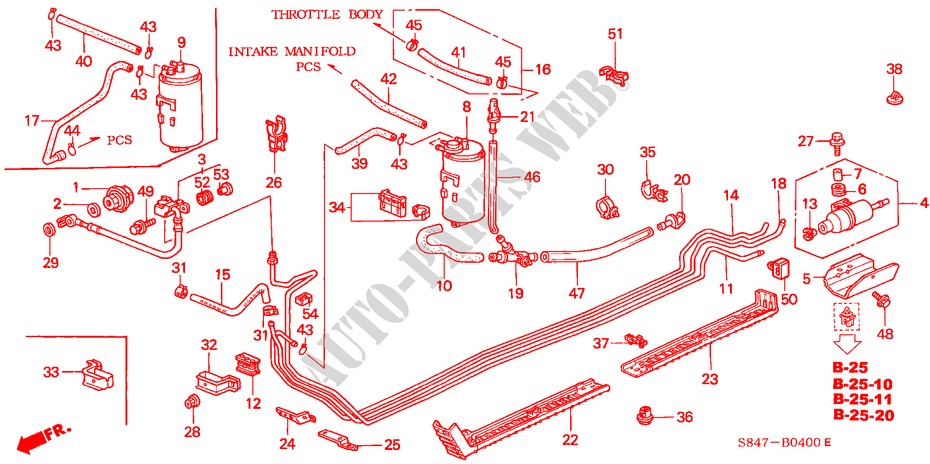 TUBERIA DE COMBUSTIBLE(1) para Honda ACCORD 2.3EXI 4 Puertas 5 velocidades manual 1998