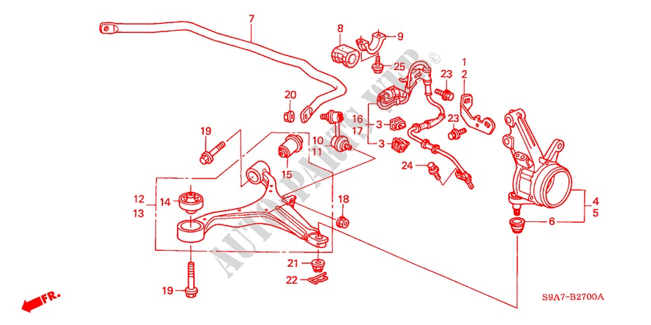 ARTICULACION DELANTERA/ BRAZO INFERIOR DELANTERO para Honda CR-V SE-S 5 Puertas 5 velocidades manual 2002