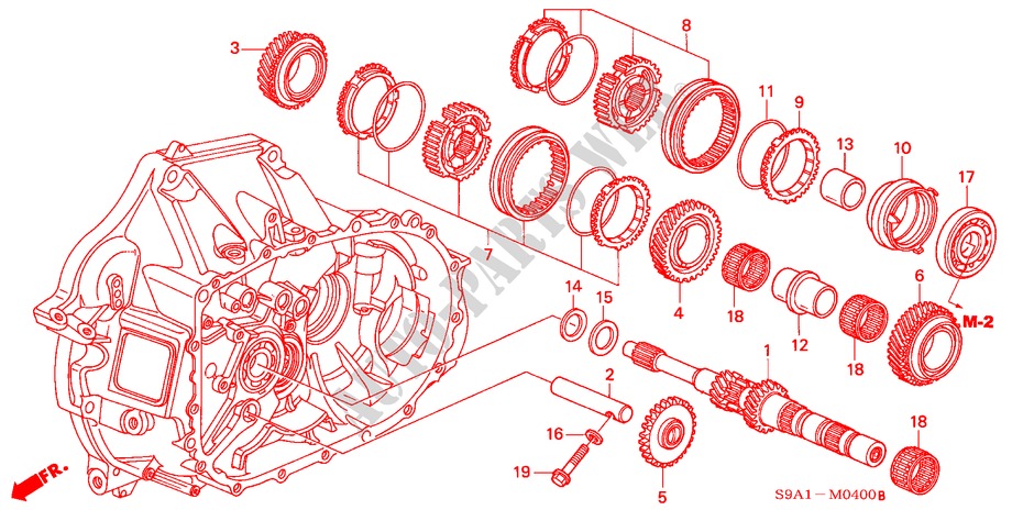 EJE PRINCIPAL para Honda CR-V SE-S 5 Puertas 5 velocidades manual 2004