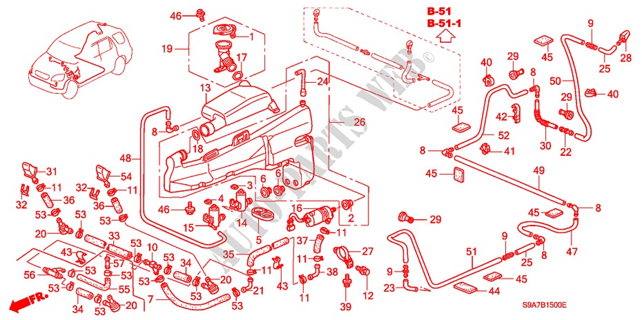 LAVAPARABRISAS(1) para Honda CR-V RV-I 5 Puertas 5 velocidades manual 2002