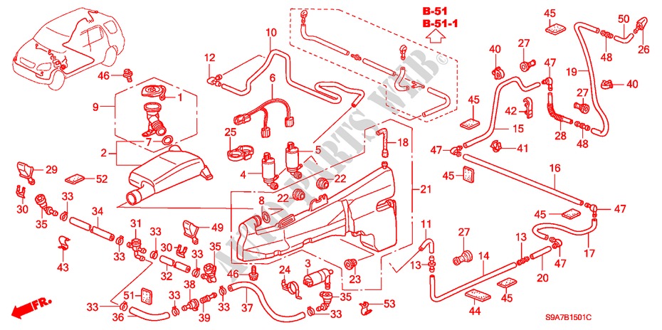 LAVAPARABRISAS(2) para Honda CR-V SE-S 5 Puertas 5 velocidades manual 2004