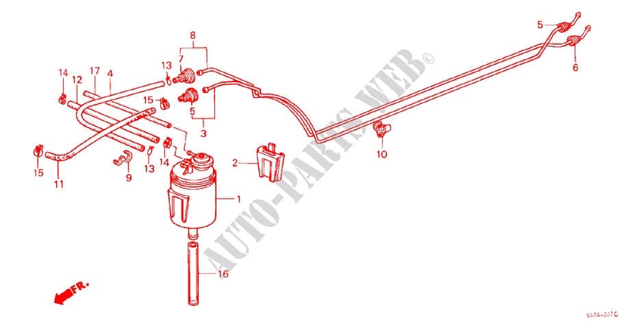RECIPIENTE/TUBERIA DE COMBUSTIBLE ('84,'85) para Honda JAZZ DX 3 Puertas 5 velocidades manual 1985