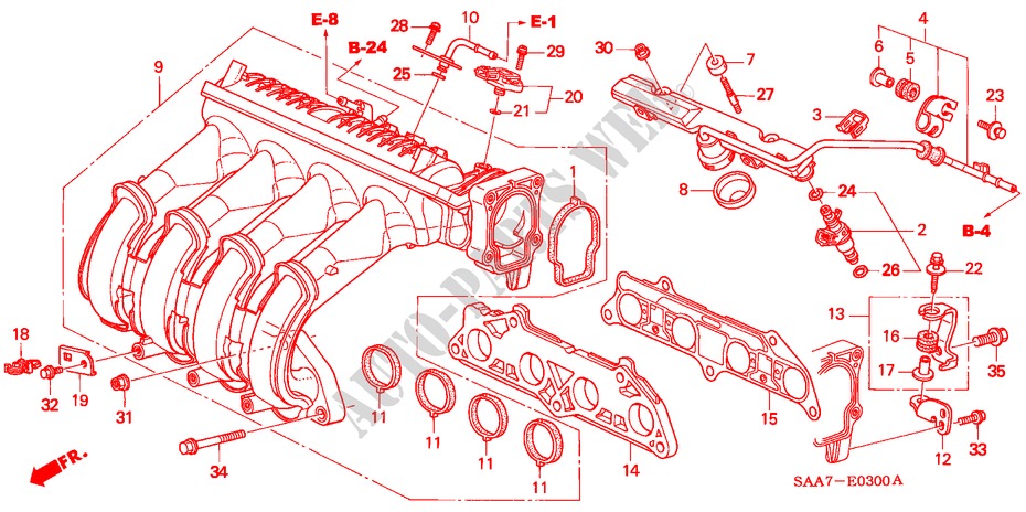 MULTIPLE DE ADMISION(1) para Honda JAZZ 1.2S-W 5 Puertas 5 velocidades manual 2002