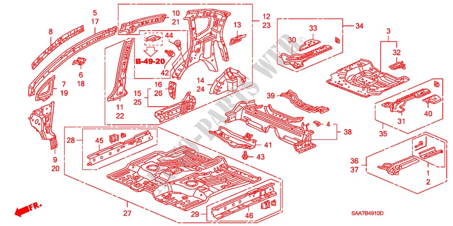 PISO/PANELES INTERIORES para Honda JAZZ 1.2S-W 5 Puertas 5 velocidades manual 2002