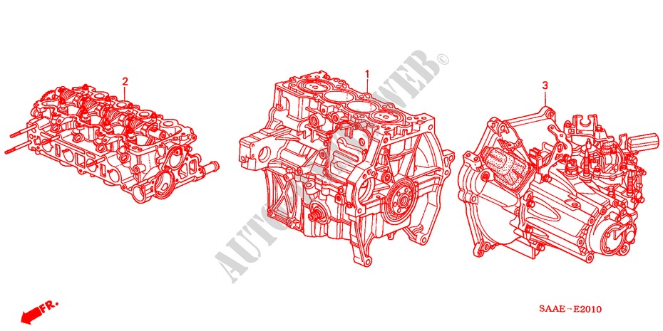 CONJ. DE MOTOR/ENS. DE TRANSMISION para Honda JAZZ 1.4 SE       SPORT 5 Puertas automática completa 2005