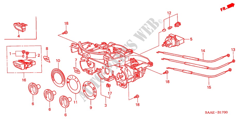 CONTROL DE CALEFACTOR(LH) para Honda JAZZ 1.2 LS 5 Puertas 5 velocidades manual 2004